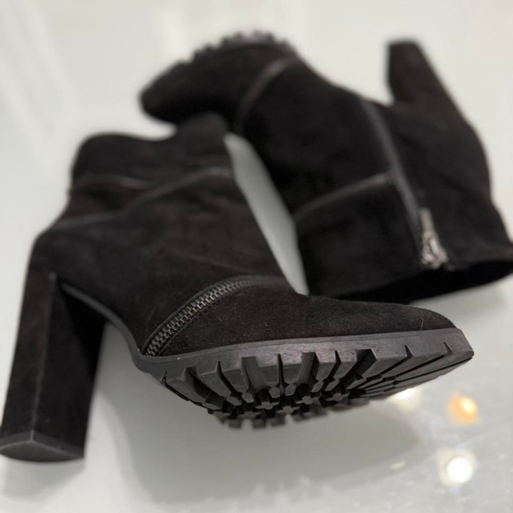 🖤 Zign Black‎ Suede High Heel Platform Ankle Boots – Size 38 (US 7.5–8)